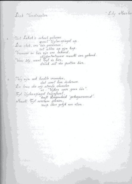 Handgeschreven blad van de Uylenspiegelballade