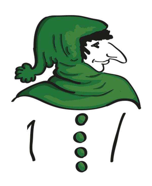 De nar Tyl Uylenspiegel met groene kap, zoals op het schild van de club